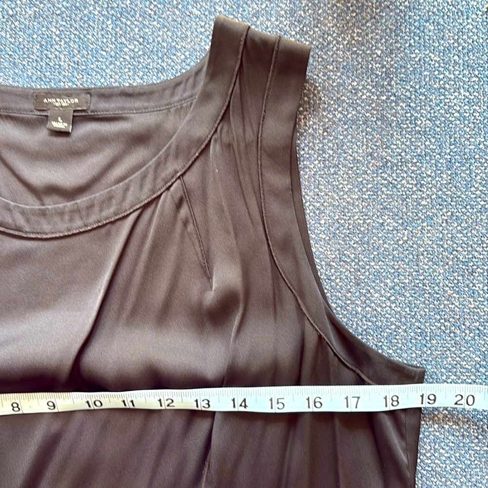 Ann Taylor:  Darted Silk Tank, Size L, Black - Picture 4 of 6